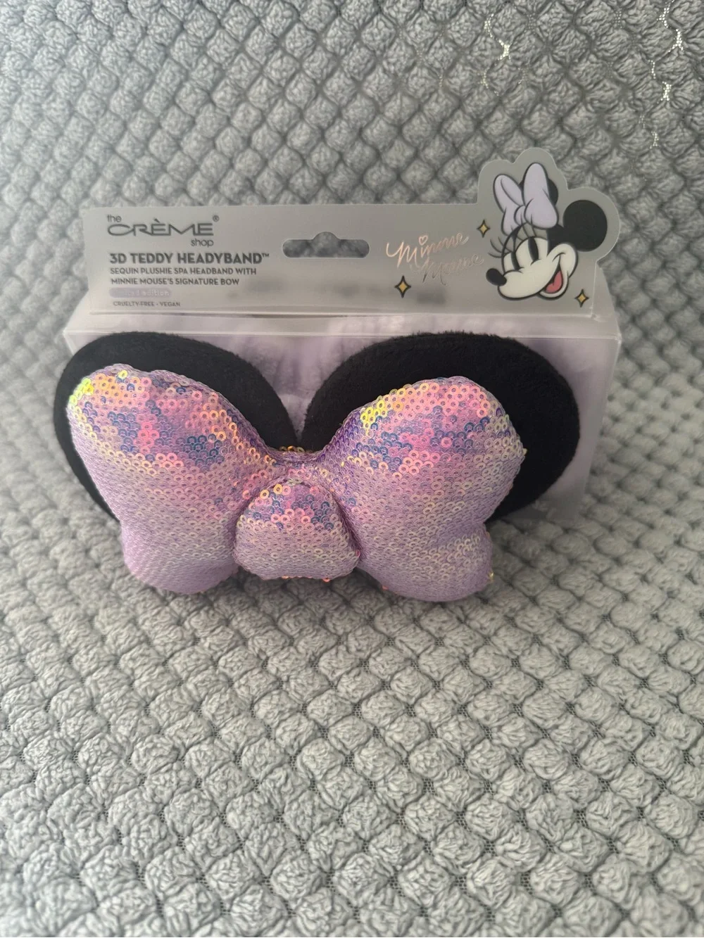 x Minnie Mouse Pink Sequin 3D Teddy Headband